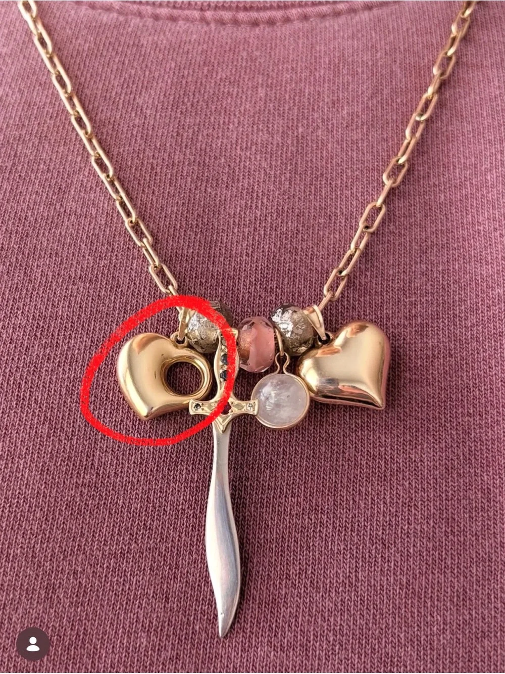 18k Yellow Gold Heart Charm, 1 Gram